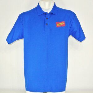 MUCH MUSIC Vintage Television Employee Uniform Polo Shirt Blue NEW Size XL